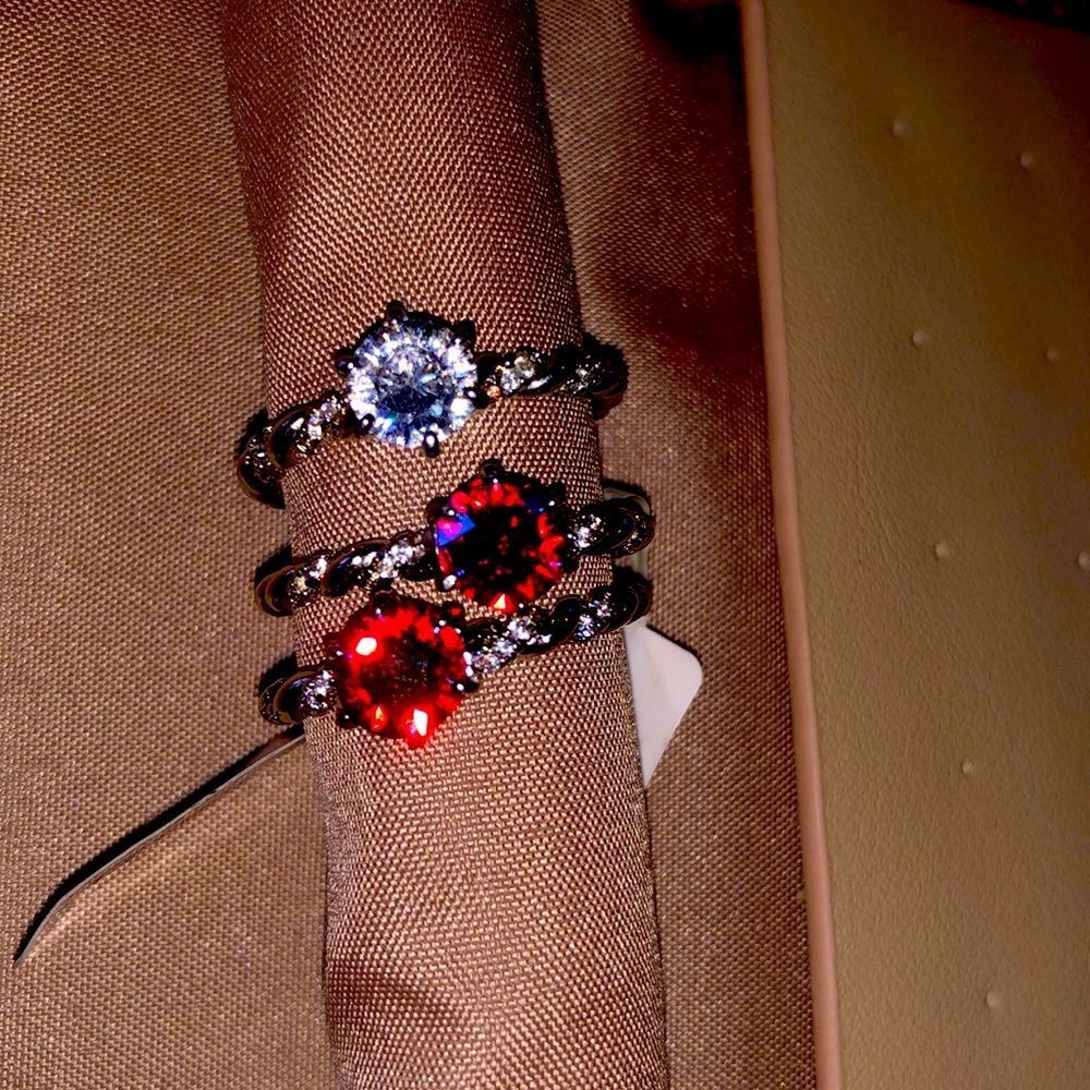 Charmed Aroma | Silver Size 7 Braided Band Ring With Pink Circular Stone